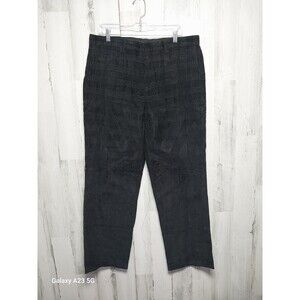 Kenneth Cole New York 36x32 Black Plaid Corduroy Pants